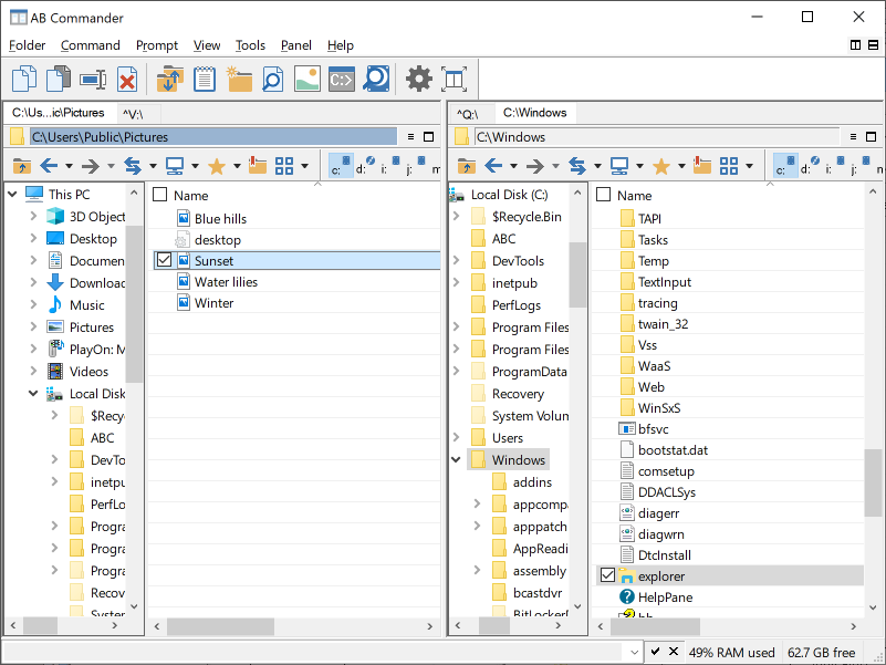 AB Commander file manager for Windows 10, 8, 7.